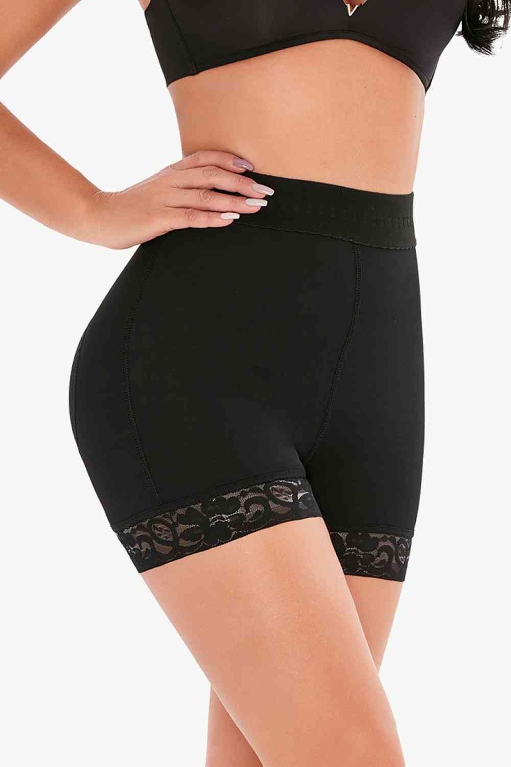 Women's Shapewear - Pull-On Lace Trim Shaping Shorts