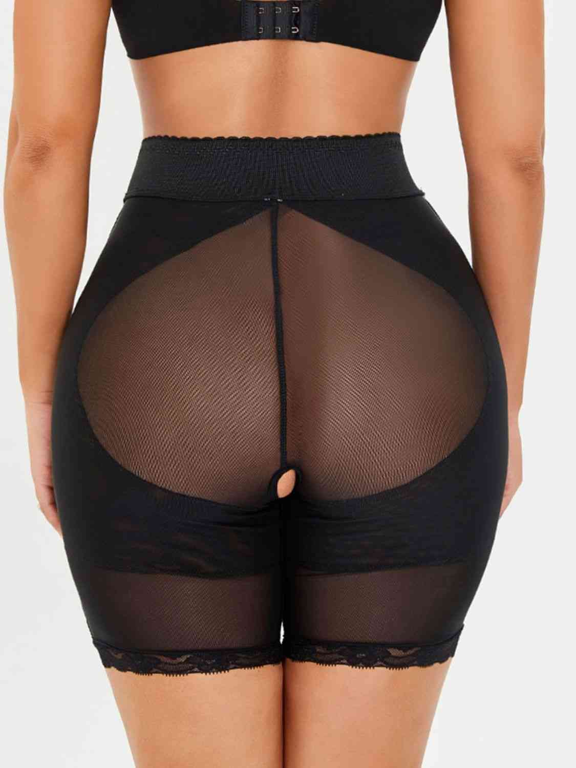 Women's High-Waisted Shapewear Lace Trim Shaping Shorts