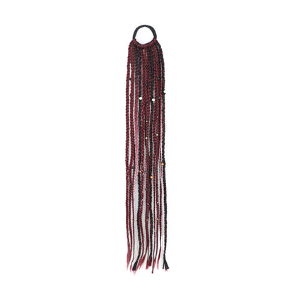24-Inch Braided Ponytail with Lock Beads Hair Extension – 5 Colors