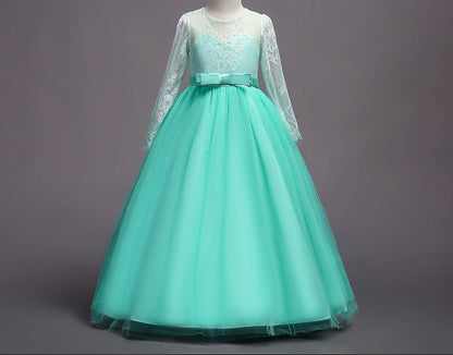Kids Long Flower Girl Dress Dress by Baby Joy