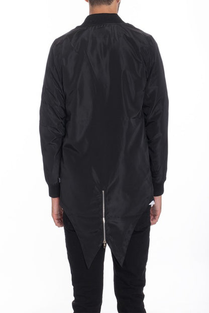 Men's Fish Tail Bomber Jacket Black M