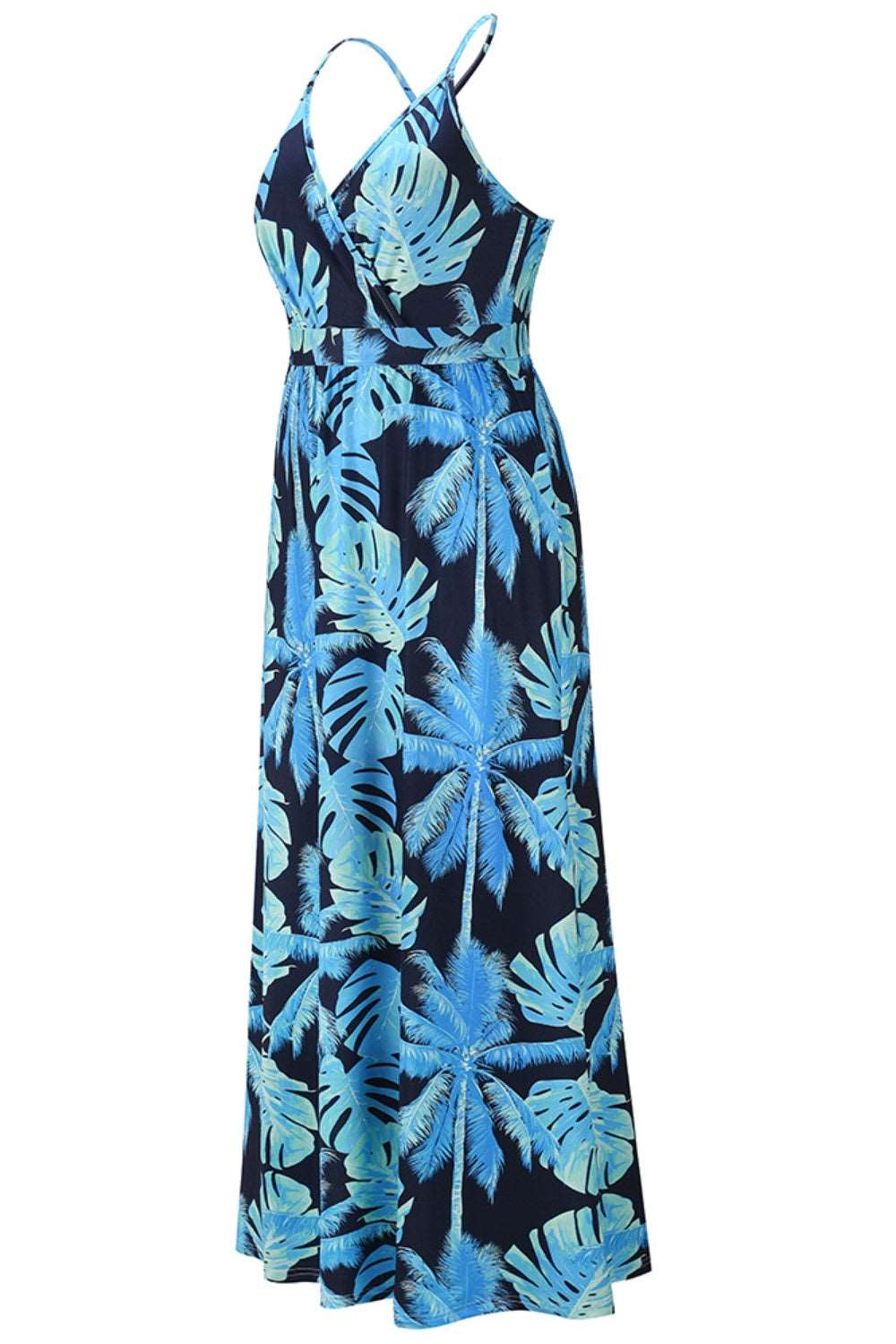 Crisscross Printed Surplice Cami Maxi Dress