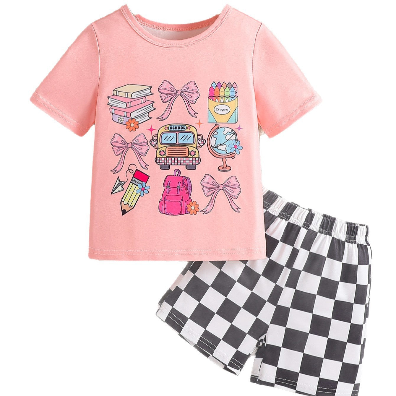 New Children's Cute Sweet T-shirt Shorts Two-piece Set by Baby Joy