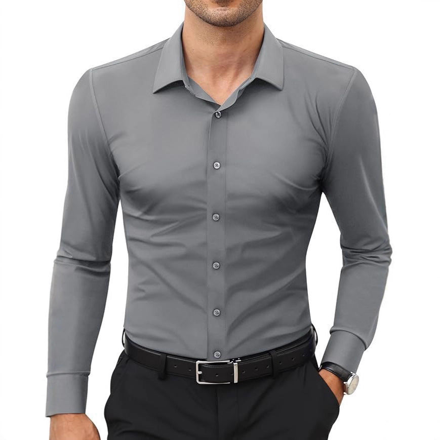 Men's Slim Fit Wrinkle-Resistant Dress Shirt – 6 Colors, Sizes S–5XL