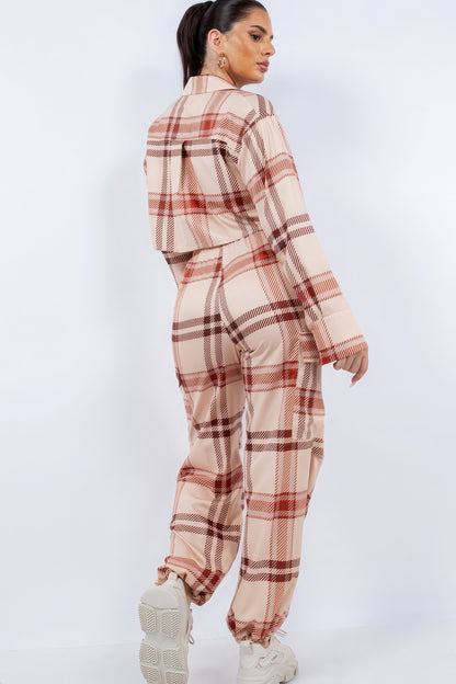 Cropped Shirt and Cargo Pants Set in Taupe