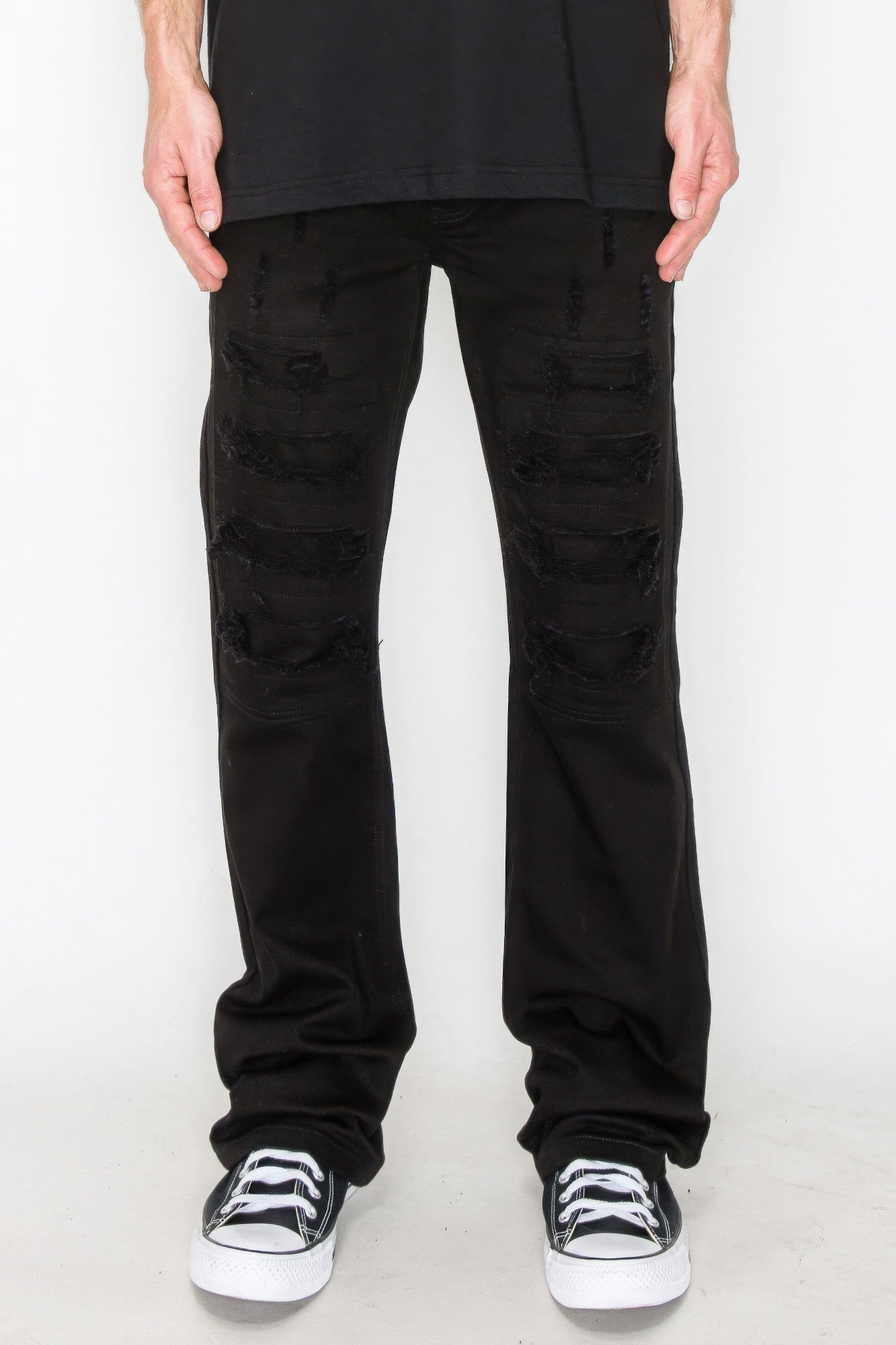 Mens Bootcut Rip & Repair Colored Jeans 36