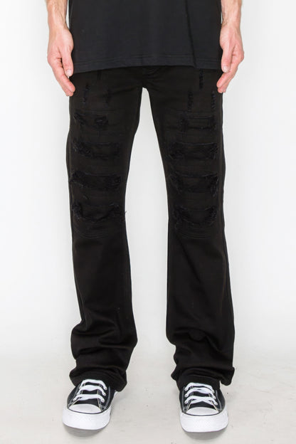 Mens Bootcut Rip & Repair Colored Jeans 36