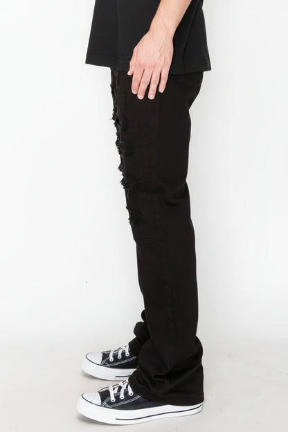 Mens Bootcut Rip & Repair Colored Jeans 32