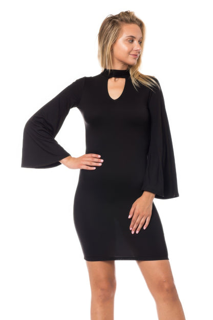 Brushed DTY Sleek Midi Dress in Black L