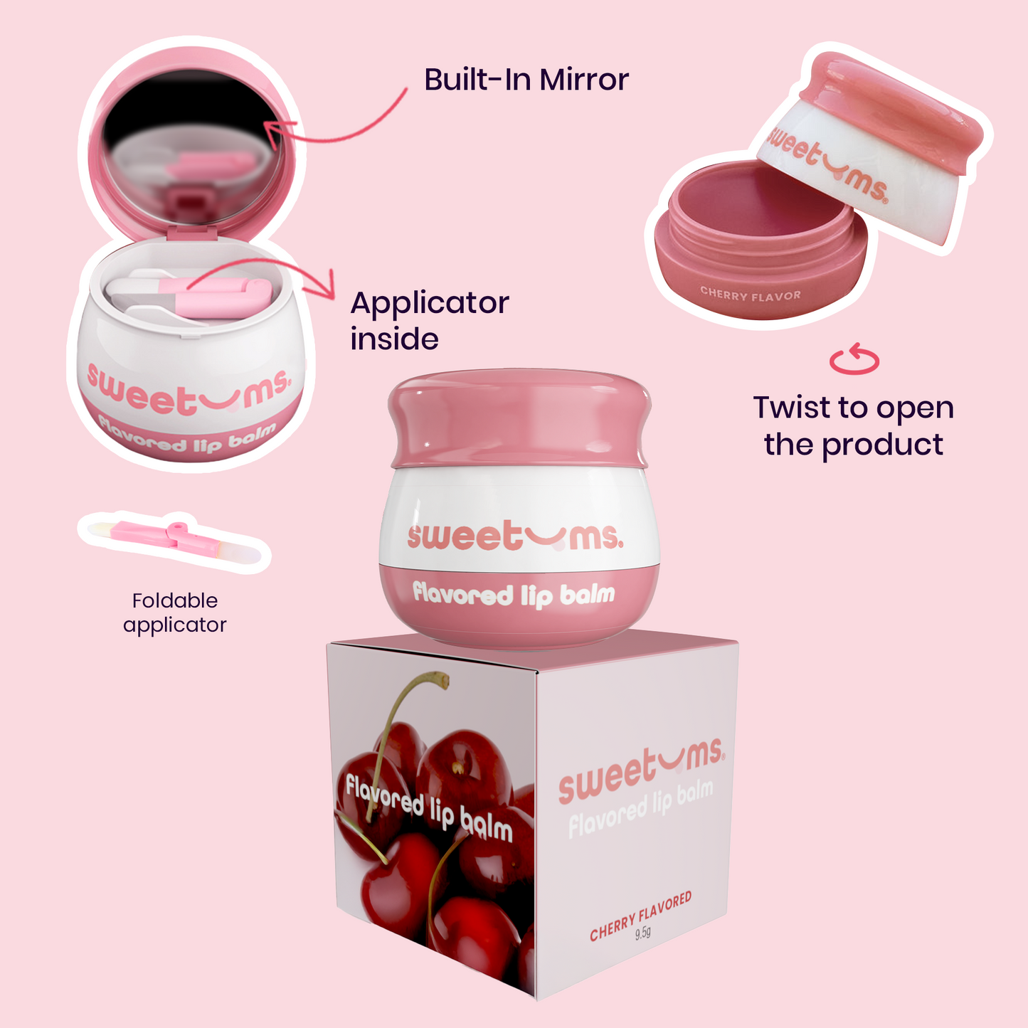 Sweetums Cherry Flavored Lip Balm