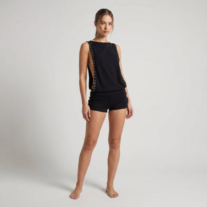 Hollow Cut-Out Mini Dress by Mavena Co.
