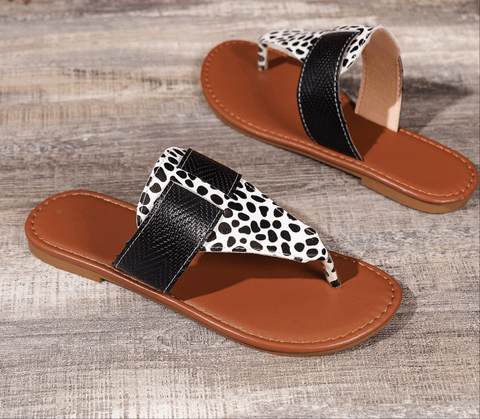 Animal Print Open Toe Slippers