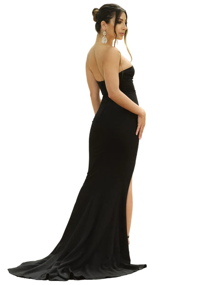 Cameron One Shoulder Gown - Black Bodycon Dress by Lady Black Tie