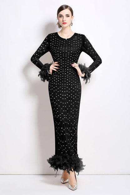 WOMEN FASHION MAXI PARTY DRESS Black