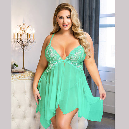 Flyaway Lace Cup Babydoll Set | Sheer Mesh