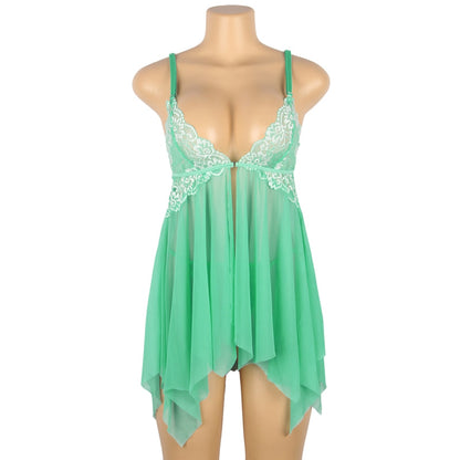 Flyaway Lace Cup Babydoll Set | Sheer Mesh