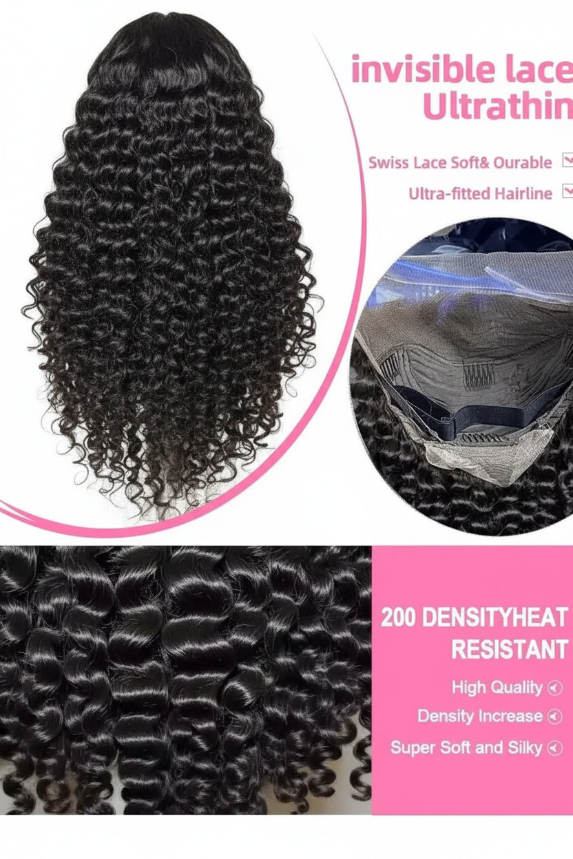 40 42 Inch HD Loose Deep Wave 13x6 Lace Front Human Hair Wigs Brazilian Curly Water Wavy 13x4 Lace Frontal Wigs For Women 250% by SEVHENN