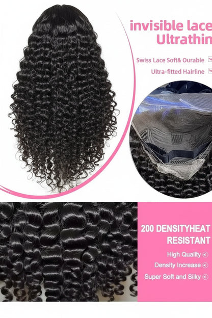 40 42 Inch HD Loose Deep Wave 13x6 Lace Front Human Hair Wigs Brazilian Curly Water Wavy 13x4 Lace Frontal Wigs For Women 250% by SEVHENN