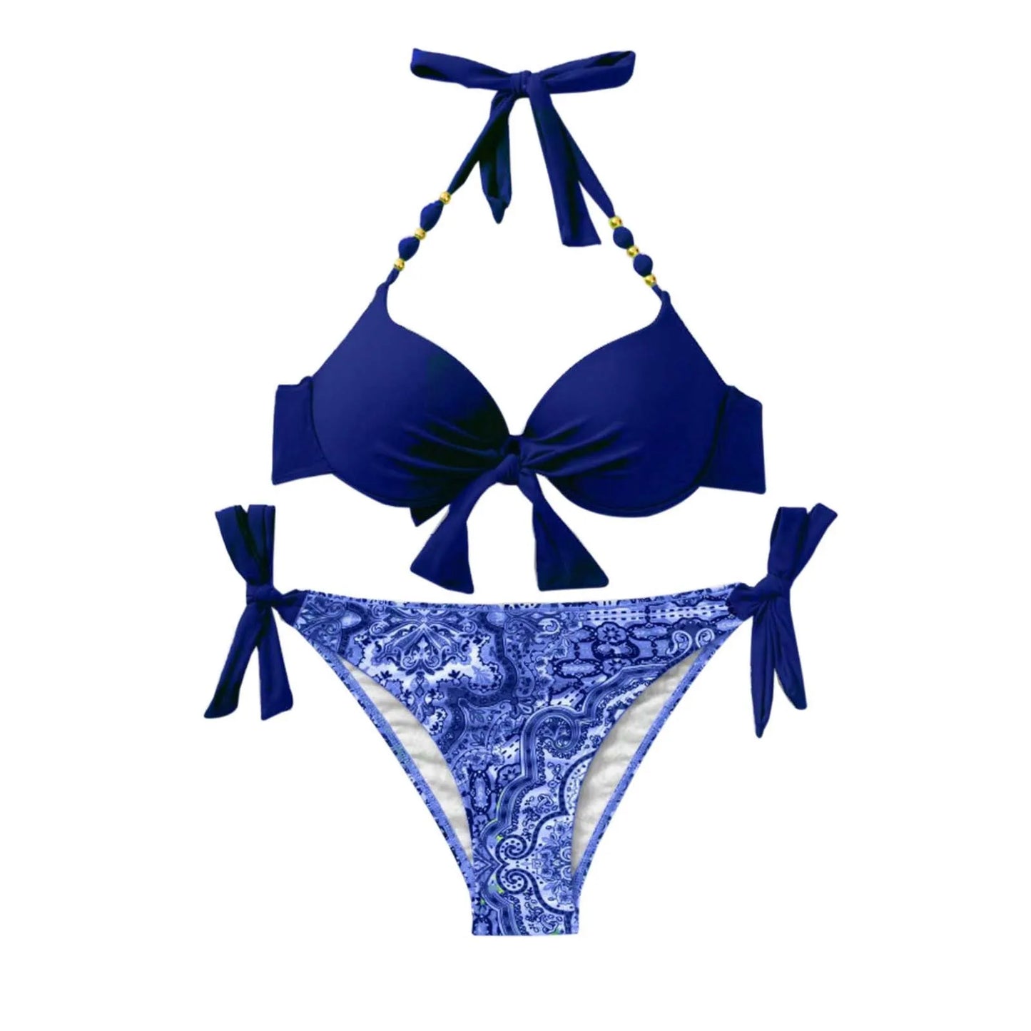 Strap Split Bikini Set - Two-Piece Swimsuit BU2 United States