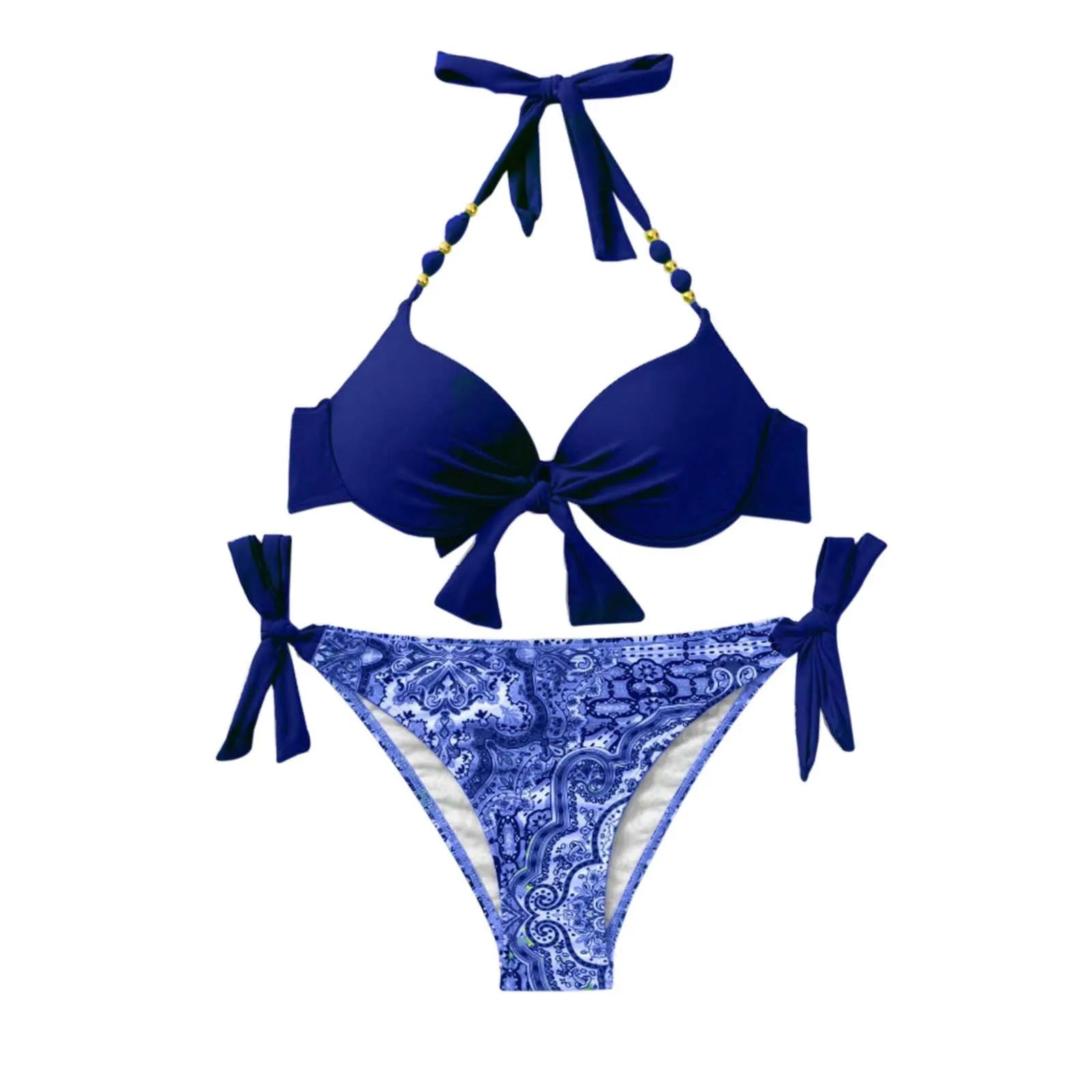 Strap Split Bikini Set - Two-Piece Swimsuit BU2 United States