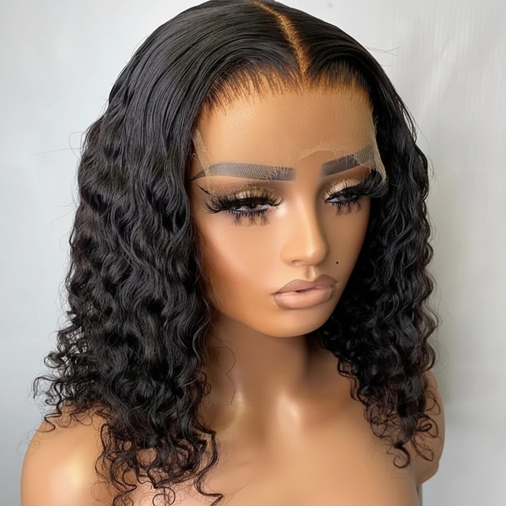 Pre Cut No Glue Water Wave 13x6 Bob Wigs Curly 7x5 Glueless Wig Human Hair Ready To Wear Lace Frontal Wigs For Women Pre Plucked by SEVHENN