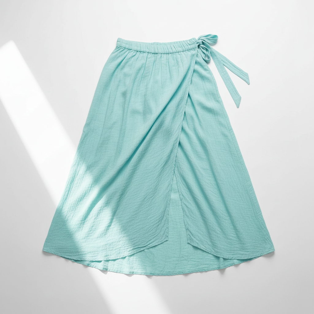 Lace-Up Long Sarong Beach Cover-Up Sky Blue One Size United States