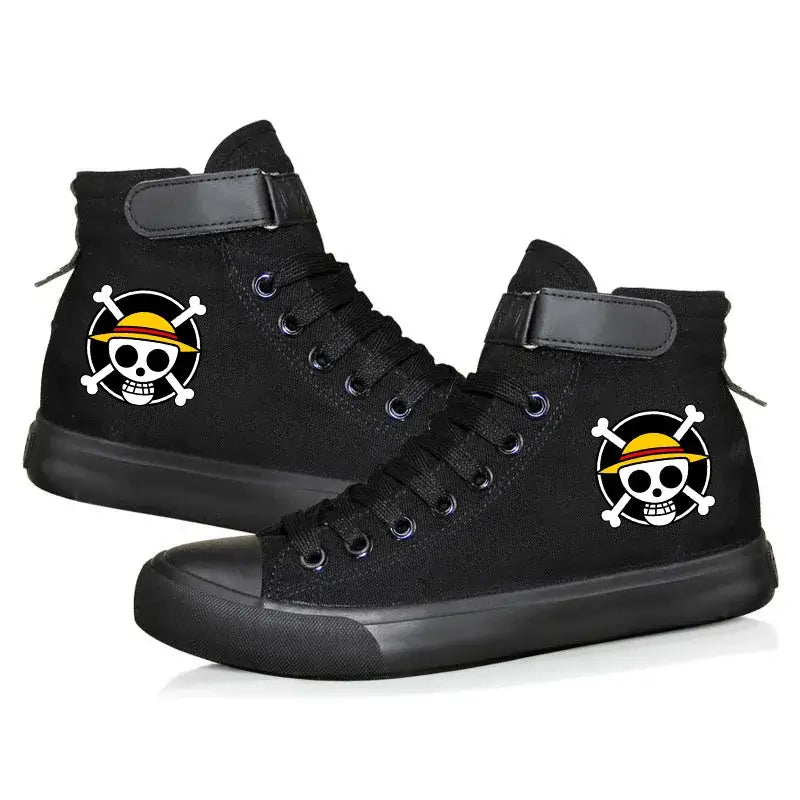 One Piece Luffy High Top Shoes: Autumn Winter Anime Sneakers black 7