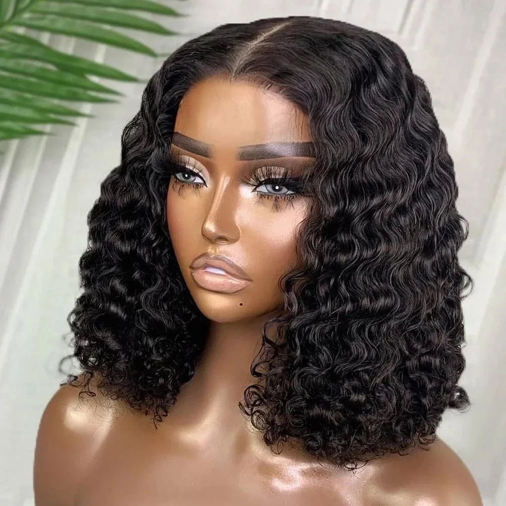 Pre Cut No Glue Water Wave 13x6 Bob Wigs Curly 7x5 Glueless Wig Human Hair Ready To Wear Lace Frontal Wigs For Women Pre Plucked by SEVHENN
