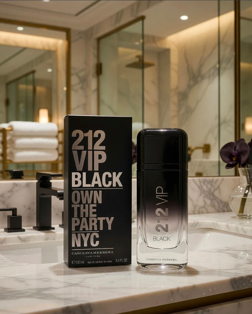 Carolina Herrera 212 VIP Black Eau De Parfum Spray For Men 3.4 Oz by Carolina Herrera