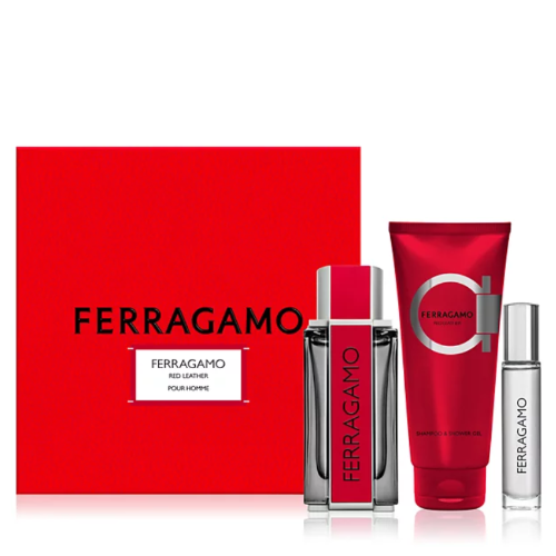 Ferragamo Red Leather 3 Piece Giftset by Salvatore Ferragamo