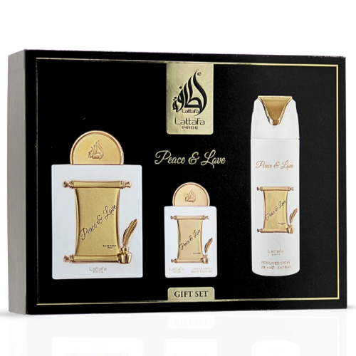 Lattafa Peace And Love 3 Piece Gift Set by Lattafa