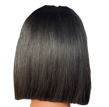 12A 4x4 8 inch Glueless Bone Straight Bob Natural Black Wig by Annva USA