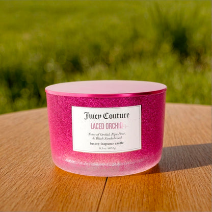 Juicy Couture 16.5 oz Soy Wax Blend 3 Wick Candle - Laced Orchid by Juicy Couture