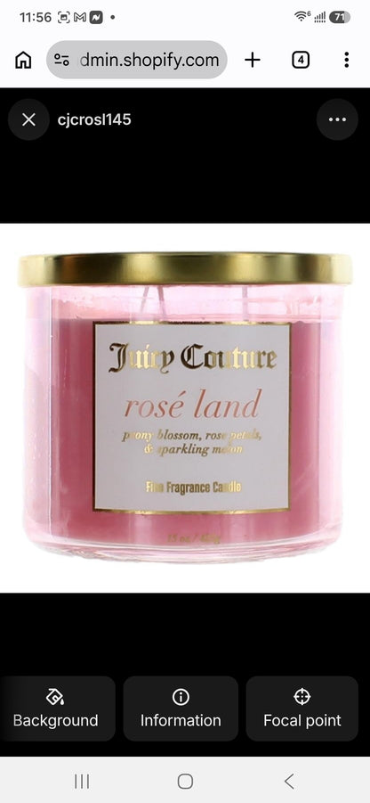 Juicy Couture 14.5 oz Soy Wax Blend 3 Wick Candle - Rose Land by Juicy Couture