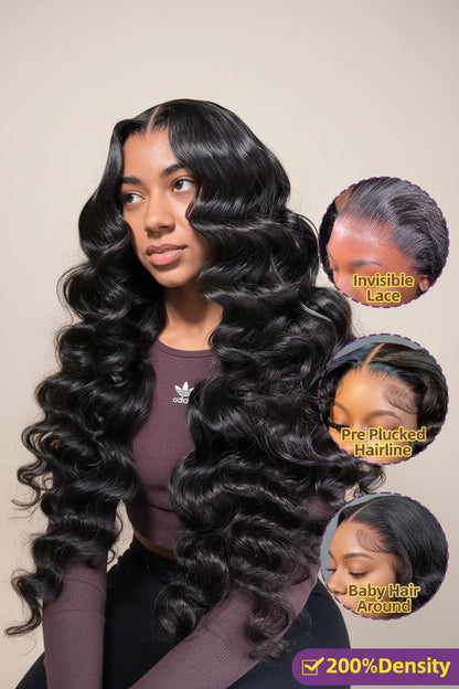 40 42 Inch HD Loose Deep Wave 13x6 Lace Front Human Hair Wigs Brazilian Curly Water Wavy 13x4 Lace Frontal Wigs For Women 250% by SEVHENN
