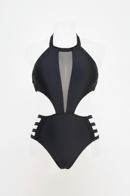 Calista One-Piece Swimsuit – Mesh Front & Strappy Sides by BE WICKED