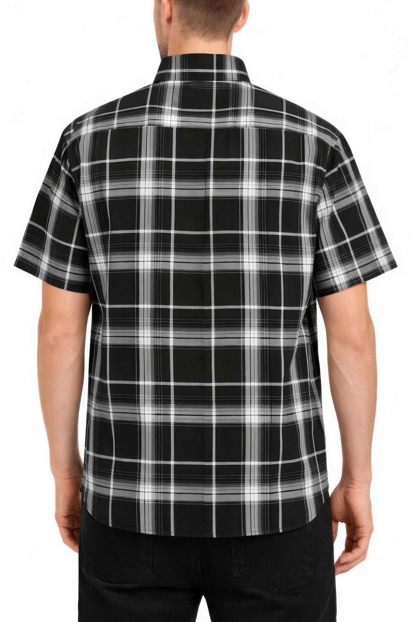 Men's Oldschool Checkered Button Down Short Sleeve Shirt
