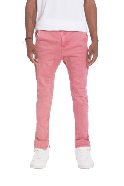 Men's Distressed Denim Checkered Tape Jeans