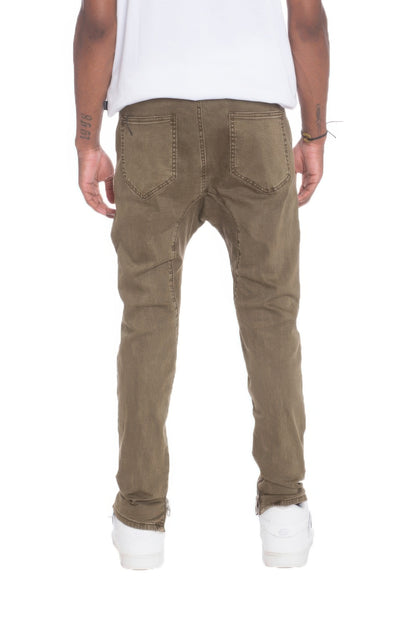 Men's Distressed Denim Checkered Tape Jeans