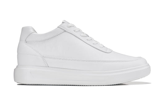 CALTO Men's Height-Increasing Lightweight Sneakers in White 12