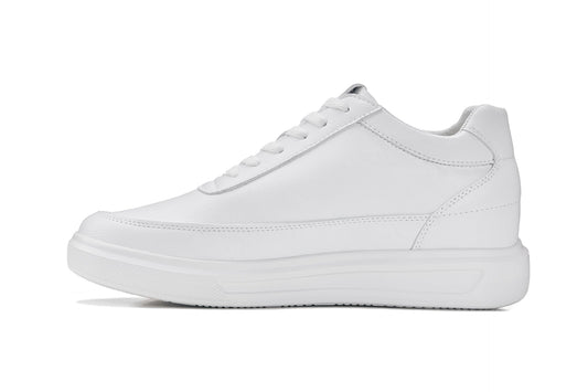 CALTO Men's Height-Increasing Lightweight Sneakers in White 11
