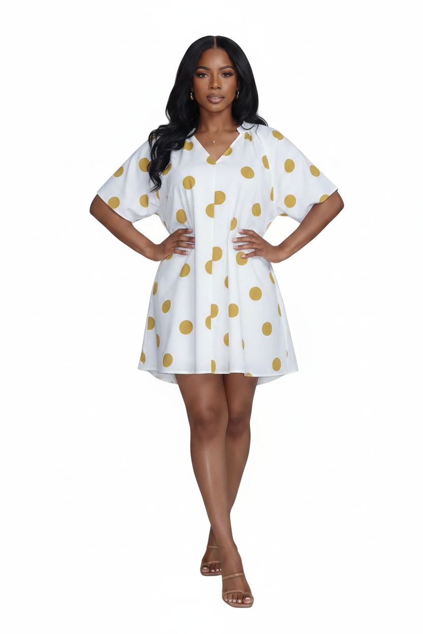 Striped Dolman Sleeve Mini Dress by Mavena Co.