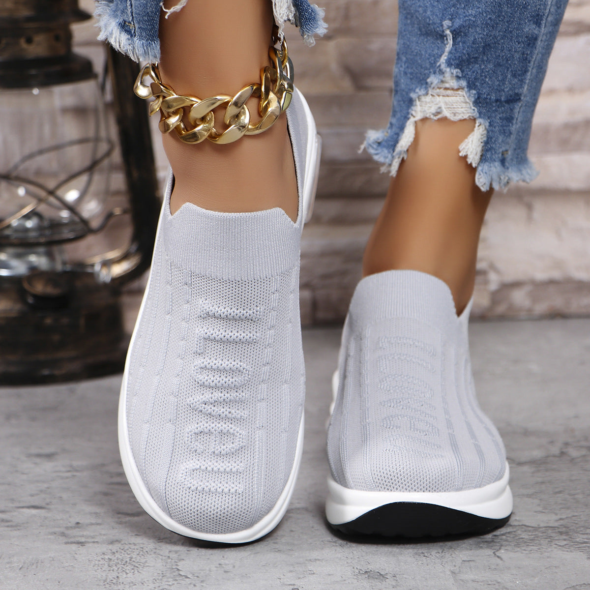 Women's Round Toe Mesh Loafers Sneakers