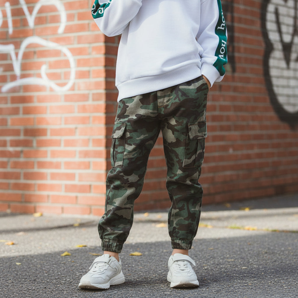 Children's Sports Military Camouflage Casual Trousers by Baby Joy