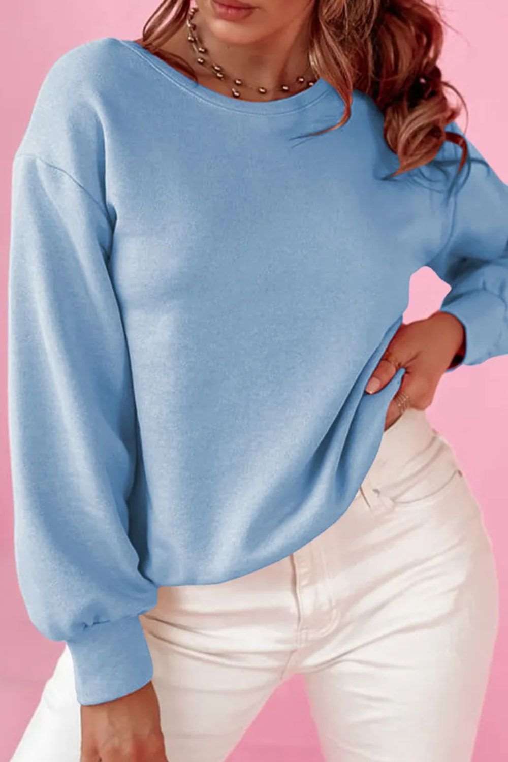 Cutout Bow Round Neck Long Sleeve Sweatshirt