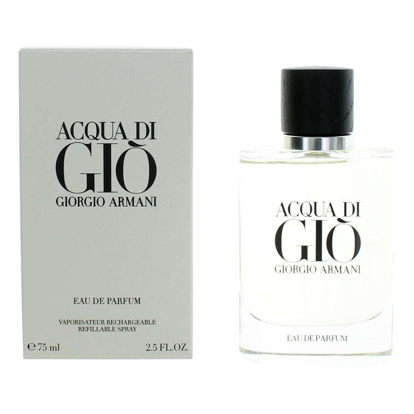 Acqua Di Gio by Giorgio Armani, 2.5 oz EDP Spray Refillable for Men by Giorgio Armani