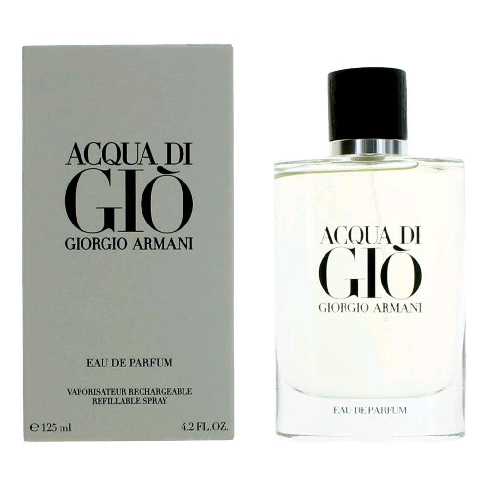 Acqua Di Gio by Giorgio Armani, 4.2 oz EDP Spray Refillable for Men by Giorgio Armani