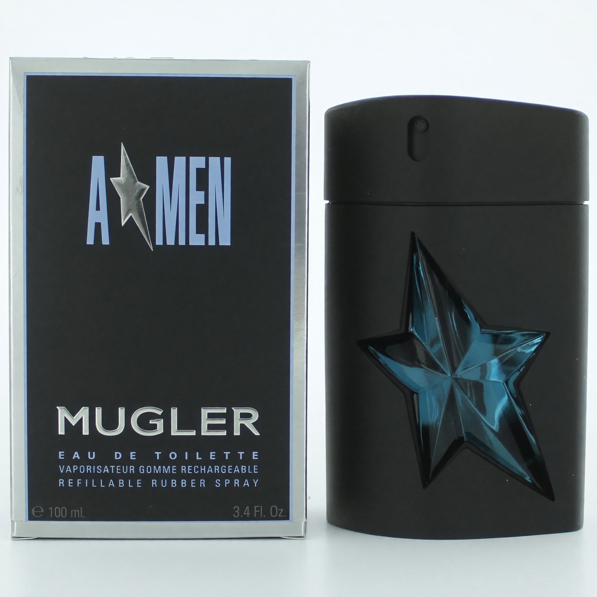 Angel by Thierry Mugler, (A*men) 3.4oz EDT Refillable Rubber Spray men by Thierry Mugler