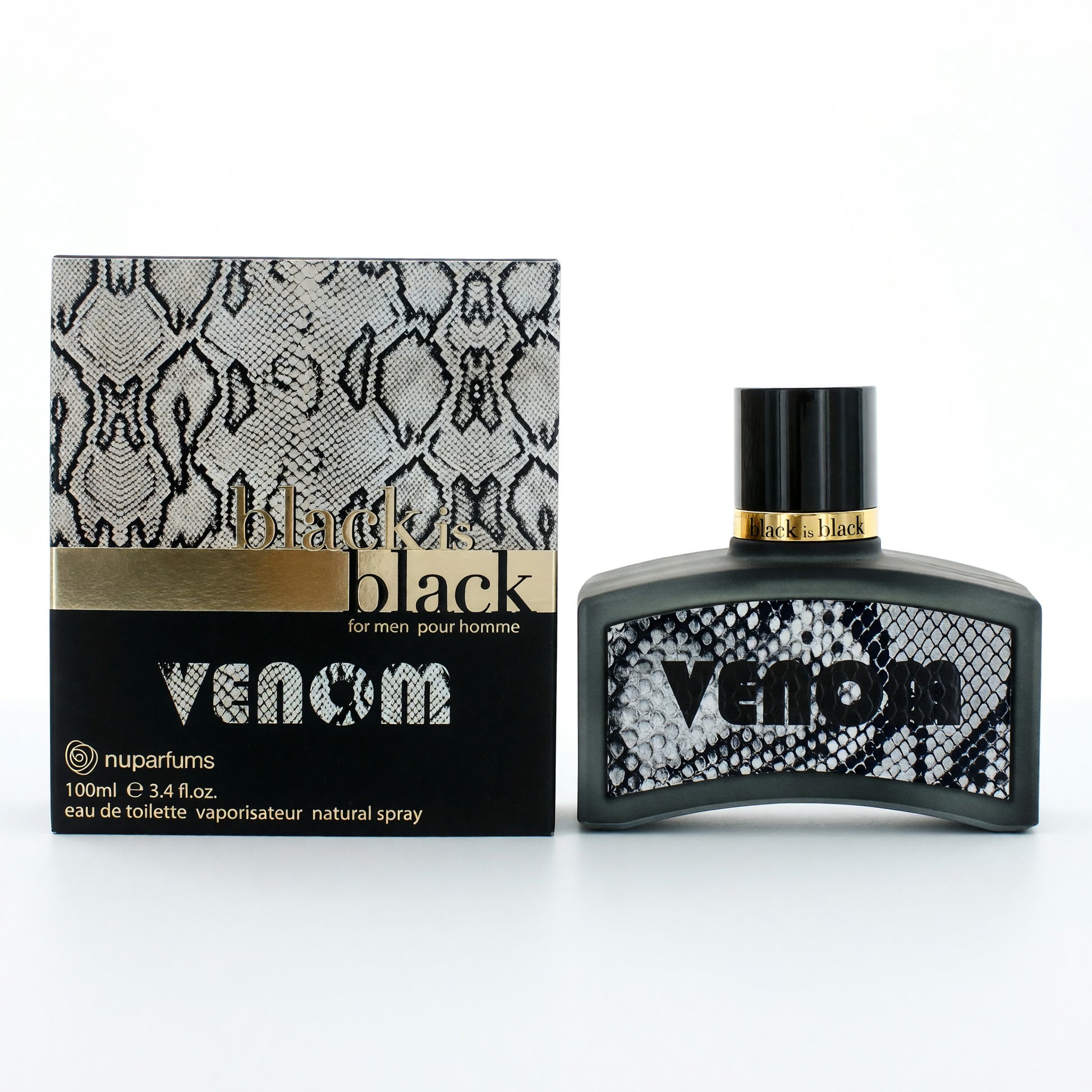 Black is Black Venom by NuParfums, 3.4 oz EDT Spray for Men by nuparfums