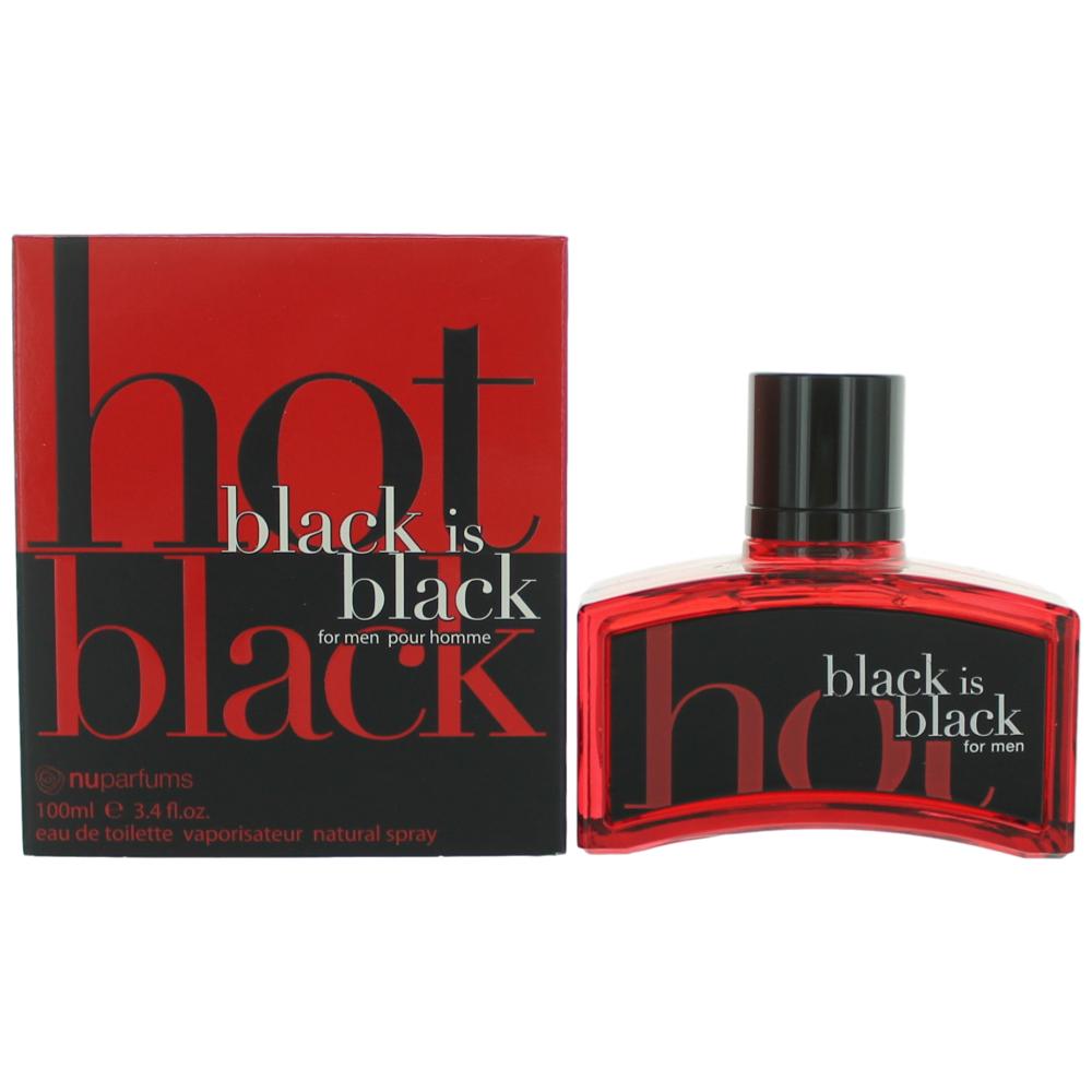 Black Is Black Hot by NuParfums, 3.4 oz EDT Spray for Men by nuparfums